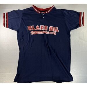 VINTAGE 60s Racing Shirt Mens XL BIKE Blake Oil Made In USA Striped BMX Moto Tee